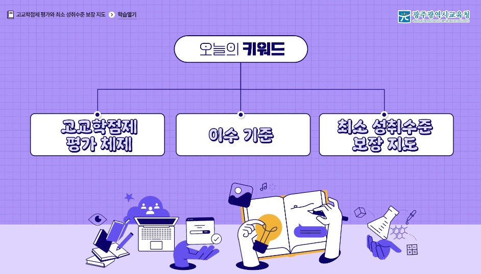고등학교 교육과정 안내 동영상 2편 (고등학교 평가 및 최소 성취수준 보장지도)